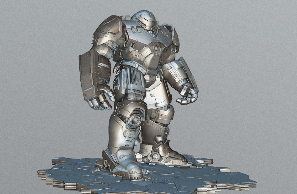 高质量精细钢铁侠反浩克装甲iron-man写实科幻机器人fbx模型下载插图5