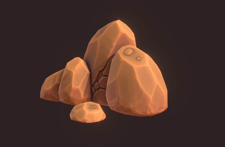 沙漠岩石desert-rocks手绘风格石头3d模型下载插图2