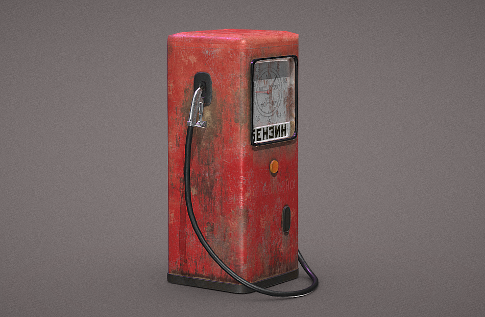 老旧的加油站gas-station-low-ussr低模fbx模型下载插图1