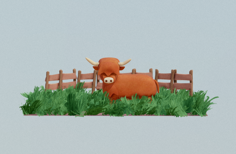 农场里的牛HighlandCow牧场的小黄牛fbx模型下载插图