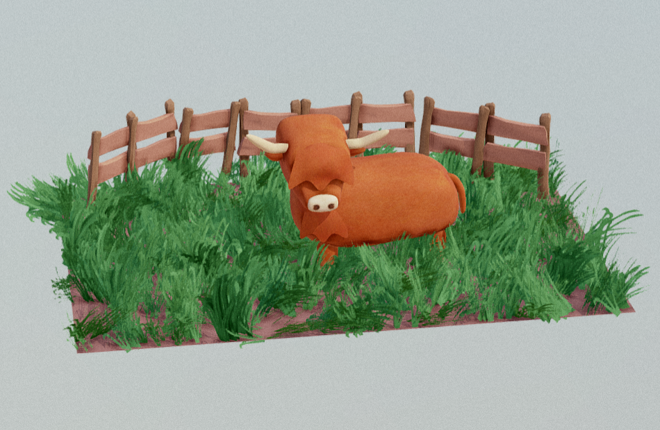 农场里的牛HighlandCow牧场的小黄牛fbx模型下载插图1