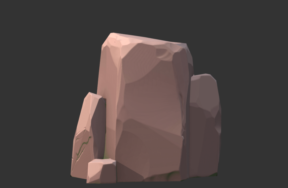 手绘风格岩石低模fbx模型下载插图1