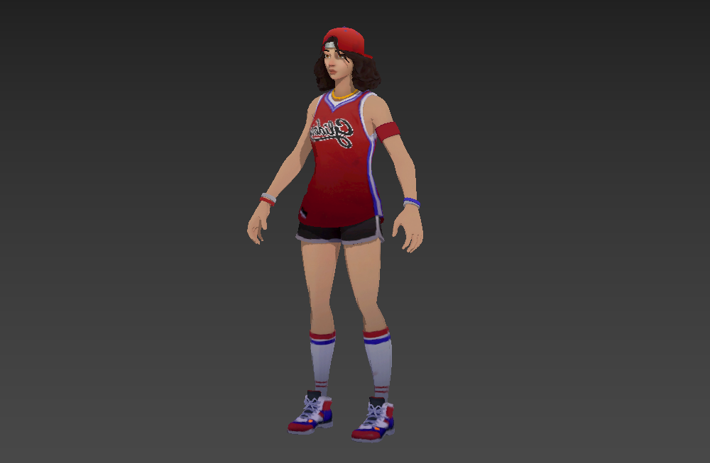 篮球运动员女球员篮球皮肤游戏堡垒之夜角色fbx模型插图