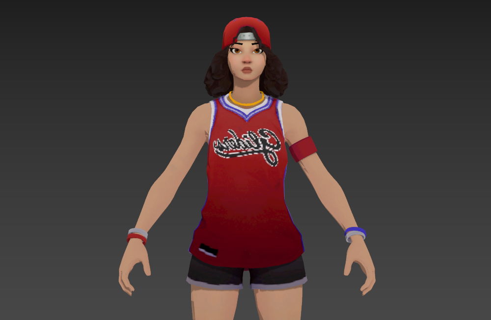 篮球运动员女球员篮球皮肤游戏堡垒之夜角色fbx模型插图1