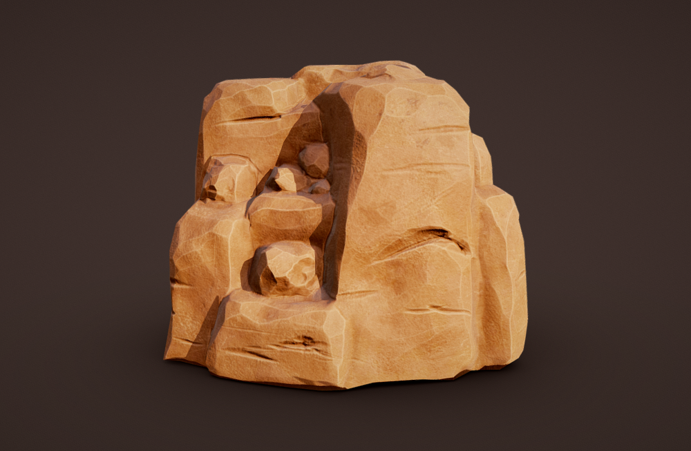 西部沙漠岩石戈壁滩石头风化石fbx模型下载插图1