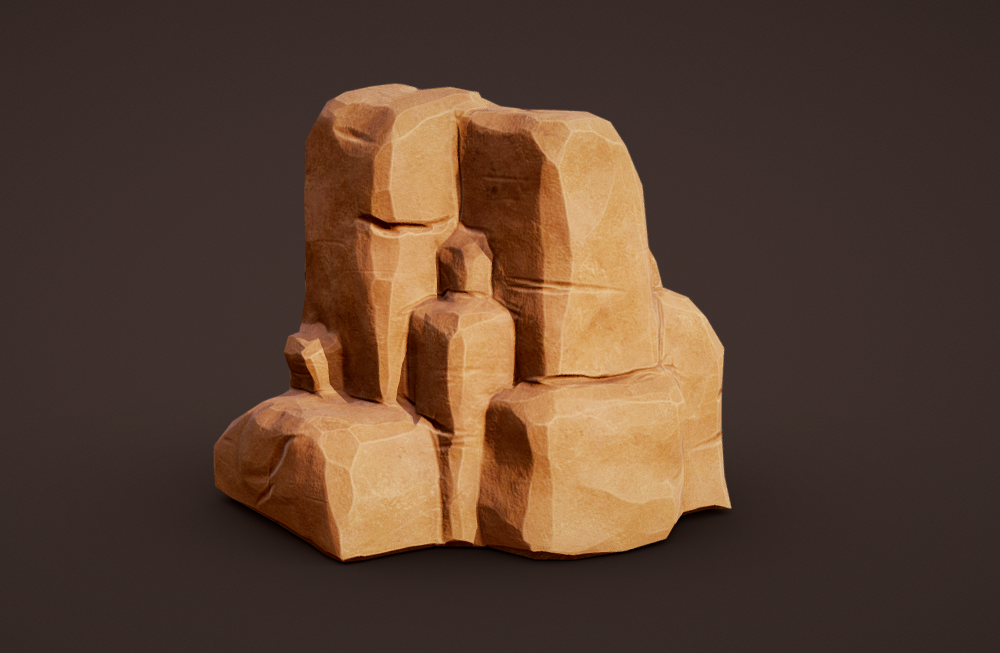 西部沙漠岩石戈壁滩石头风化石fbx模型下载插图2