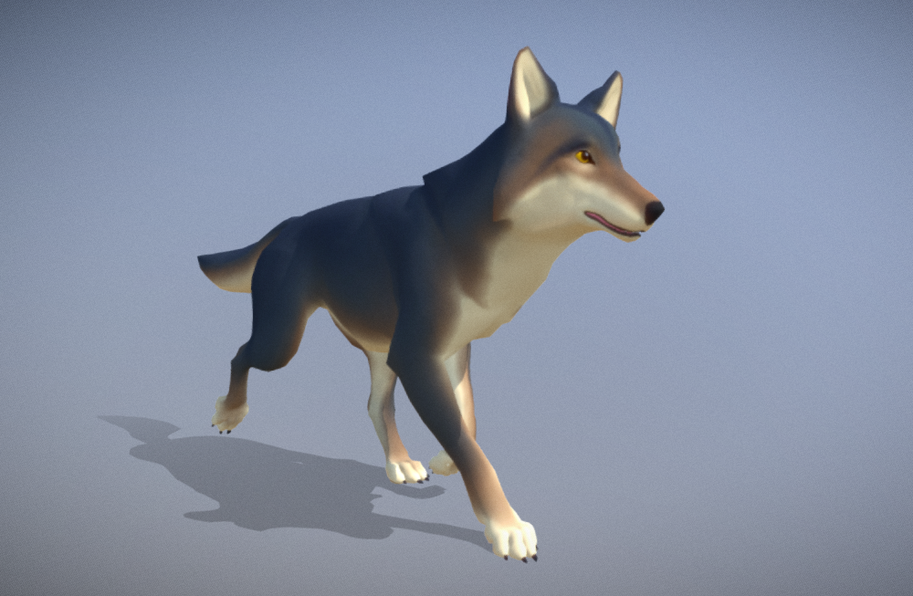 狼+走路动作动画+fbx通用格式模型下载插图