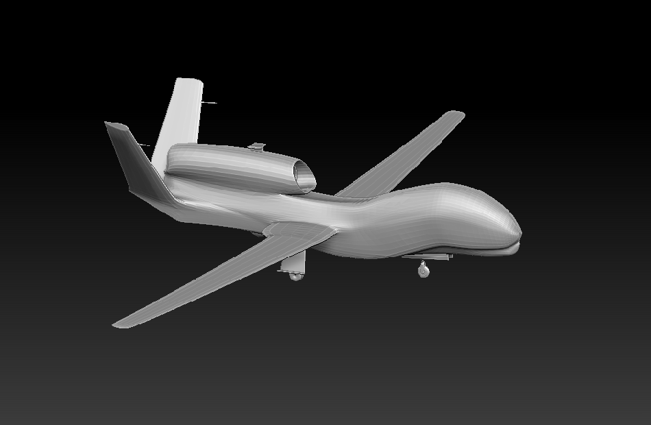 美军全球鹰无人机OBJ模型下载插图