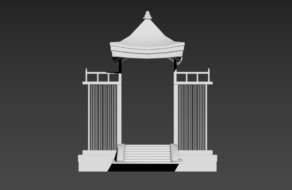 中式门、门、大门、古建筑fbx模型插图1