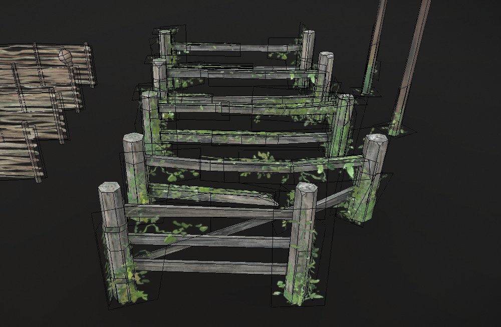 花园里的竹子栏杆栅栏木栏杆fbx低模下载插图2