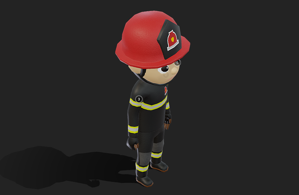 消防员卡通人物fbx绑定+动作模型下载插图2