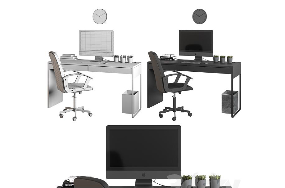 IKEA_MICKE宜家办公桌家具模型下载插图