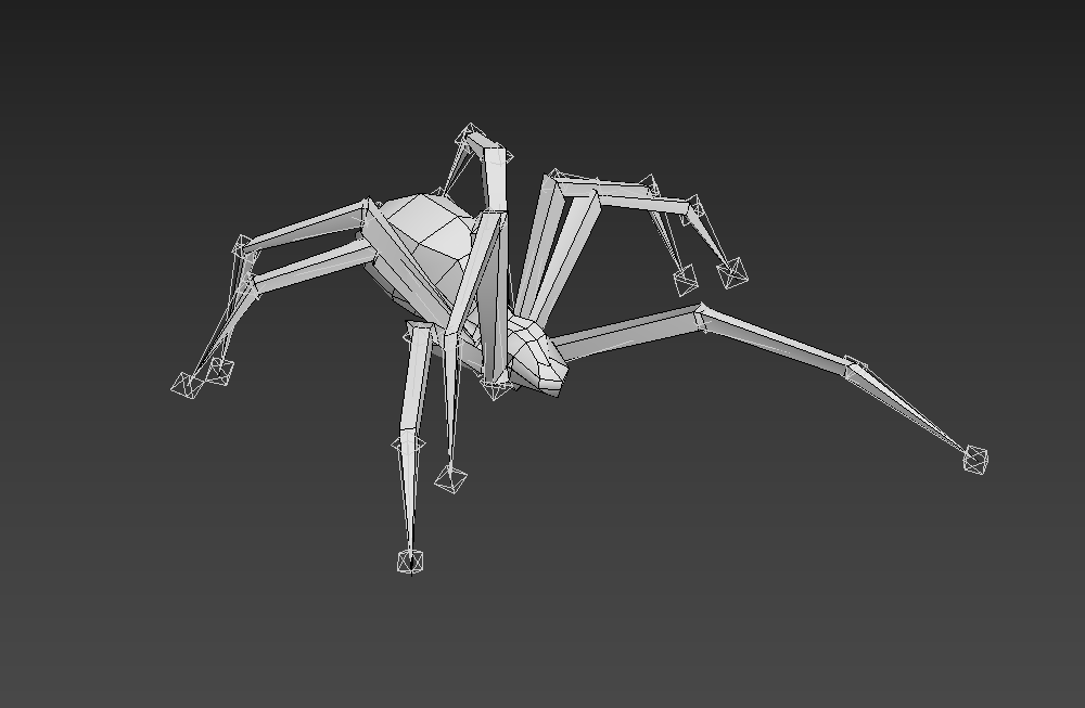 蜘蛛爬行动画动作 fbx模型 无贴图 有绑定插图1