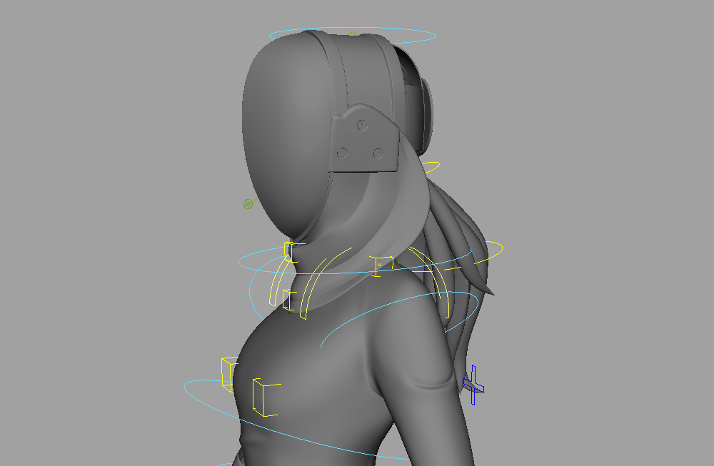 头带面罩的击剑yananqi_rig4_xiu女孩maya绑定模型下载插图3