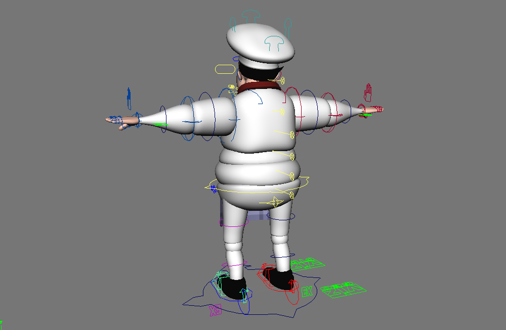 胖胖的厨师卡通人物maya绑定模型下载插图2