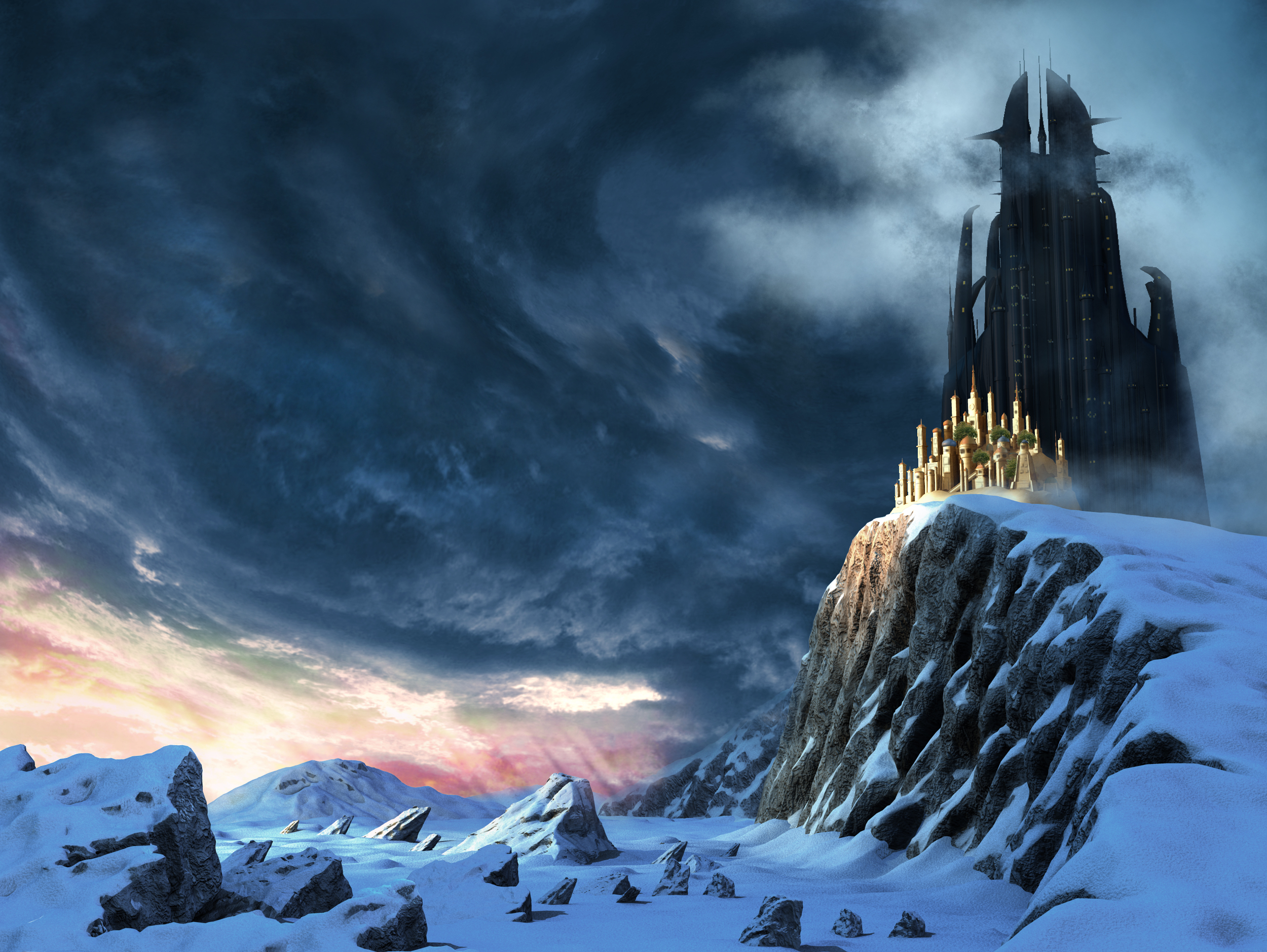 雪山上的城堡castle_final07建筑模型下载插图