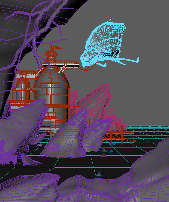 海边石头上的工厂城堡建筑魔幻场景maya模型下载插图1