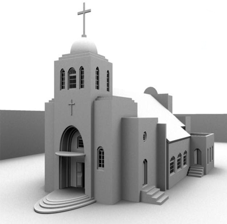 欧式小教堂一座maya免费模型下载插图
