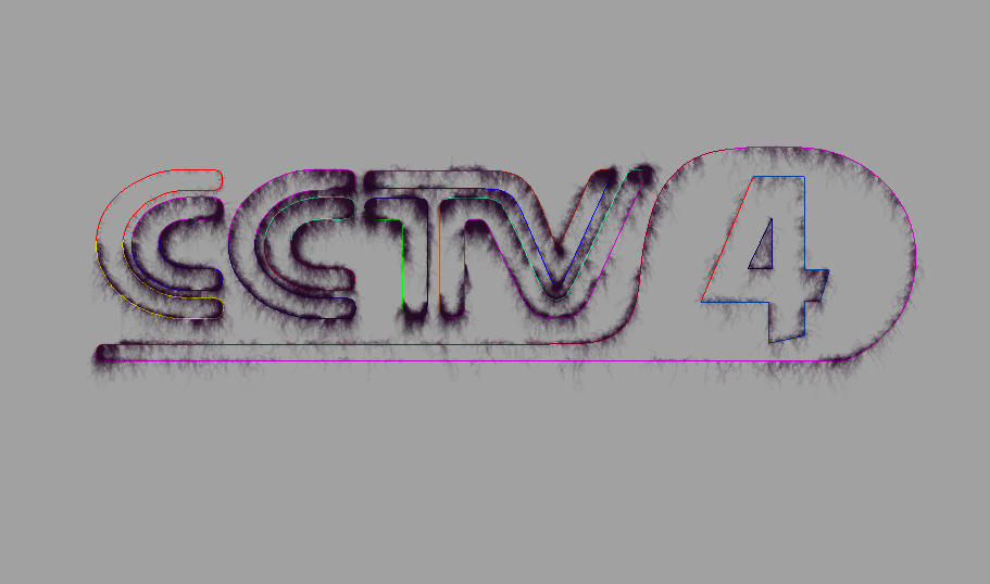 中央电视台CCTV-4水墨风格LOGO效果maya模型下载插图1