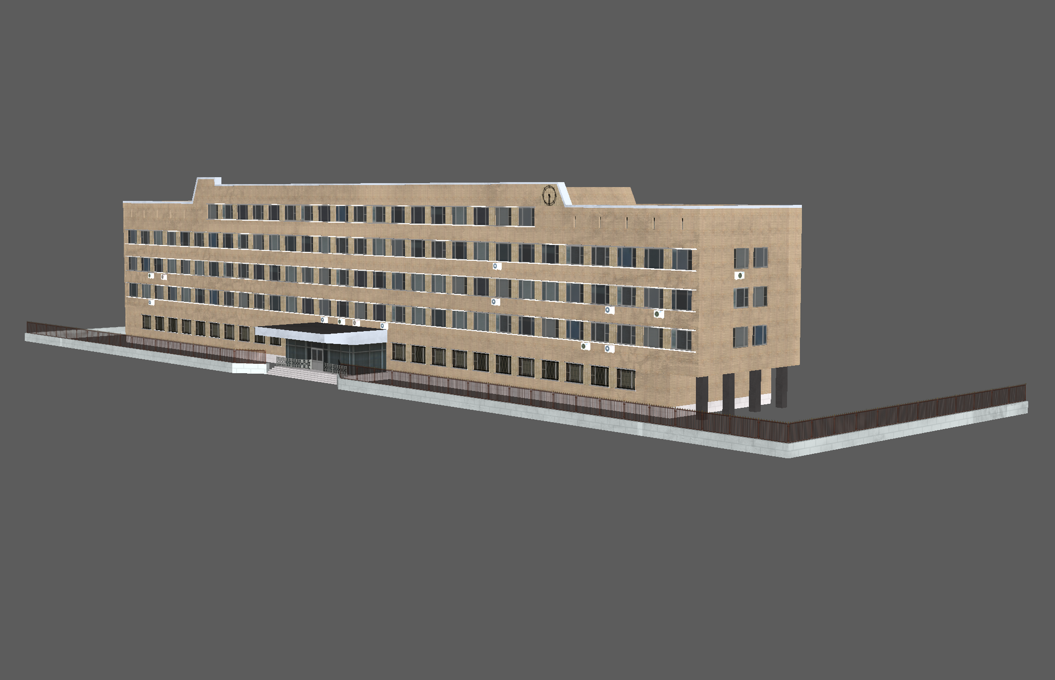 大型工厂厂房建筑maya模型下载插图