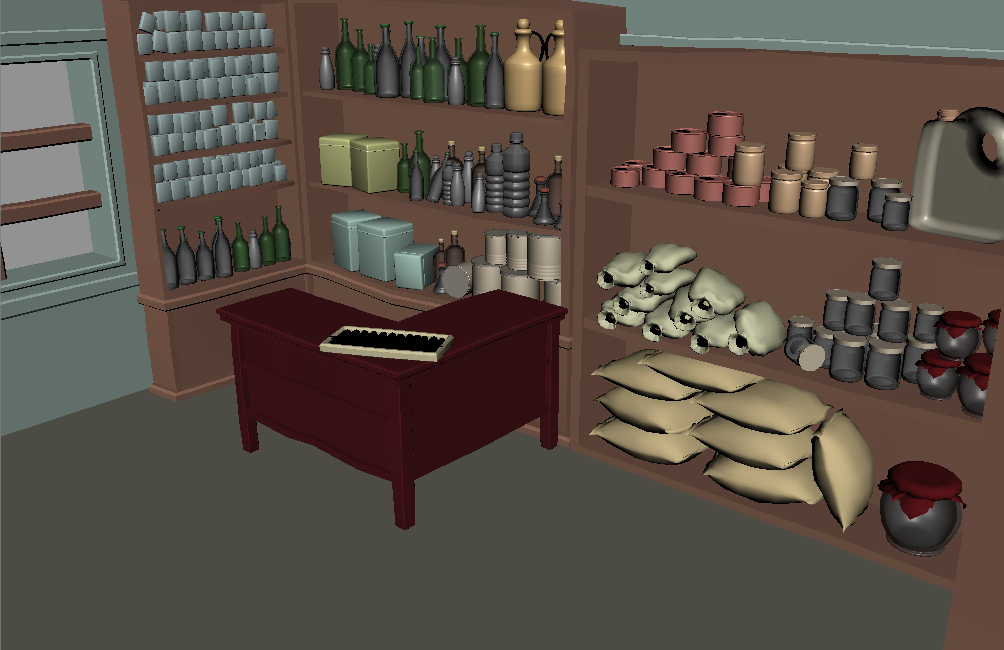 古代杂货店室内场景maya模型下载插图1