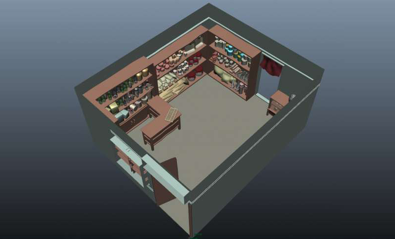 古代杂货店室内场景maya模型下载插图