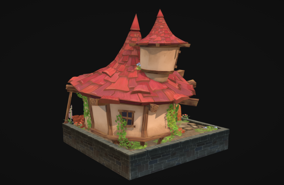 烧陶瓷的房子砖窑红屋顶小房子fbx模型下载插图2