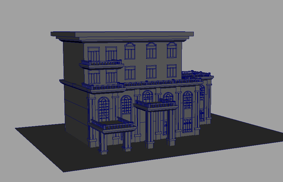 欧式住宅建筑西式花园洋房maya模型插图1