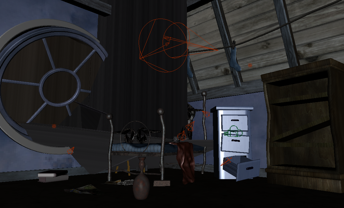 月光下阴森恐怖的阁楼室内场景maya模型下载插图1