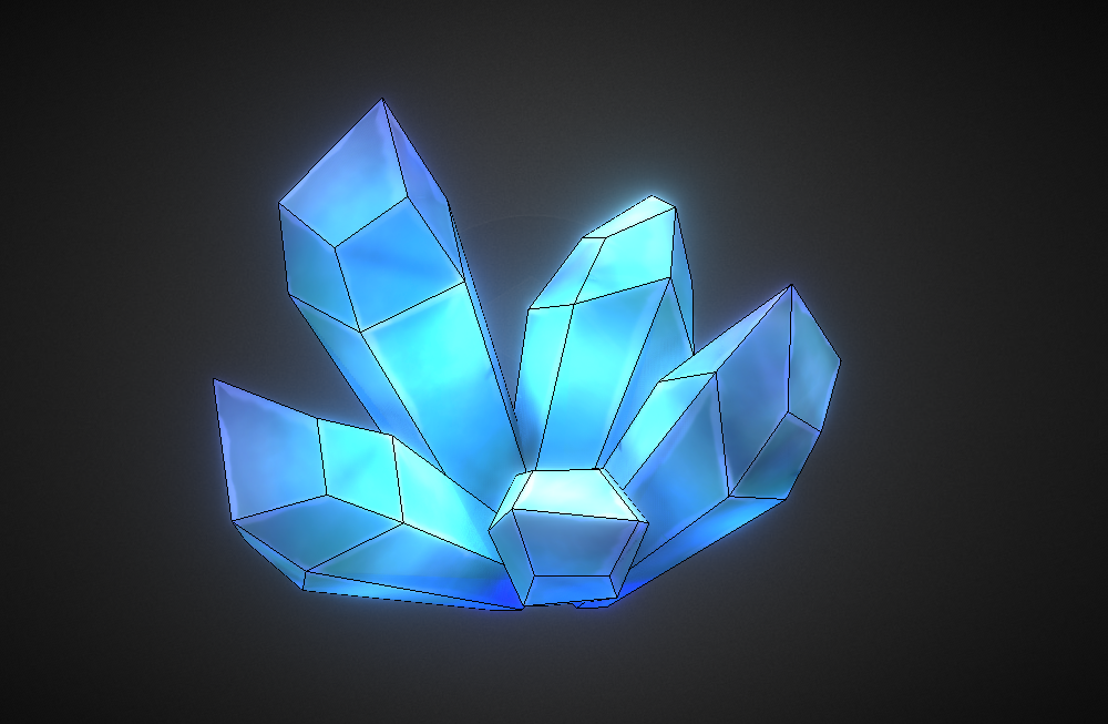 蓝色晶石toon-style-crystal游戏模型下载插图1