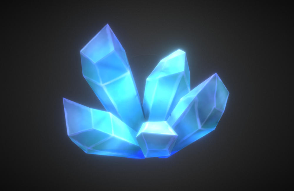 蓝色晶石toon-style-crystal游戏模型下载插图