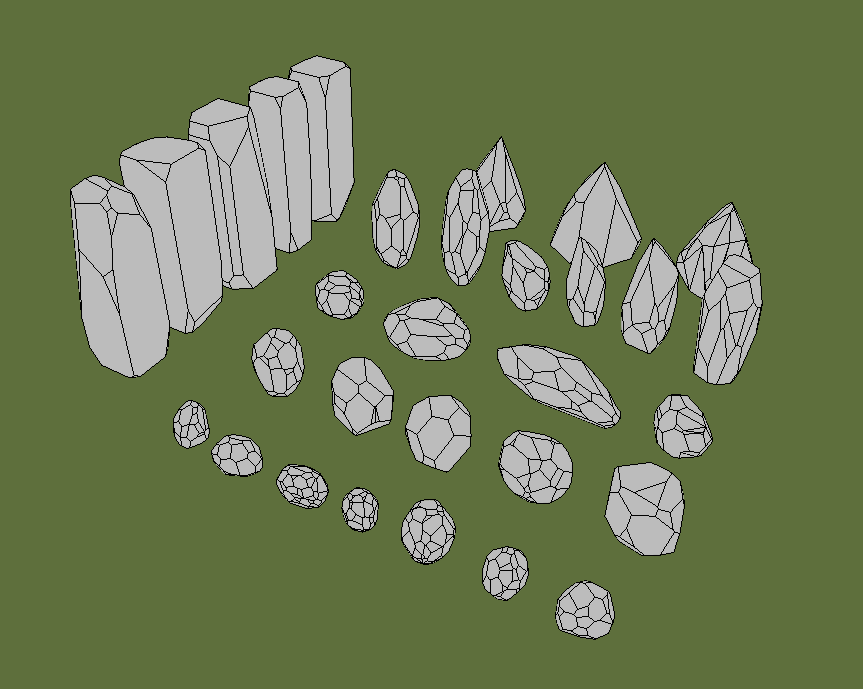 rocks-low-poly-starter-pack低多边形岩石资源包插图1