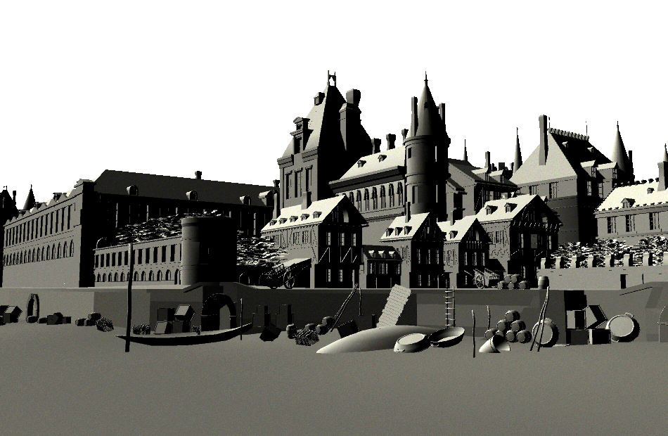 古城堡城市港口场景maya模型下载插图1