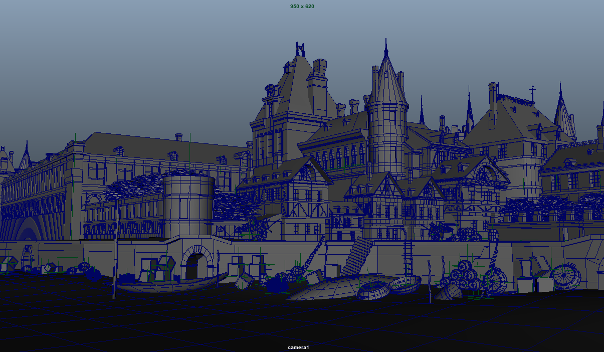 古城堡城市港口场景maya模型下载插图2