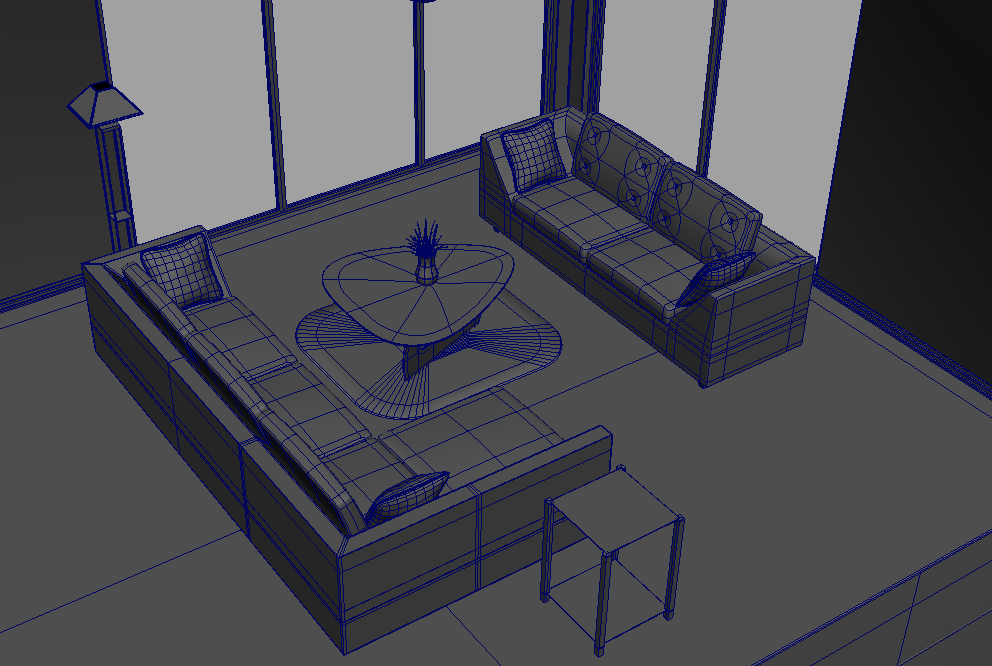maya做的室内场景模型，有灯光插图