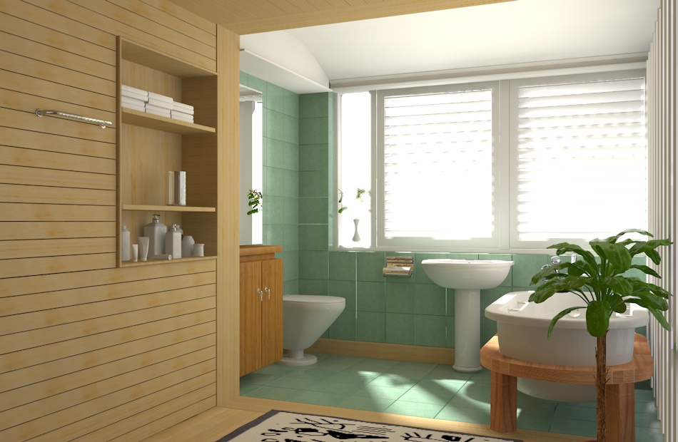浴室室内场景C4D模型下载插图