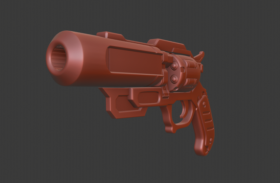 粉红色手枪枪械fbx模型下载插图1