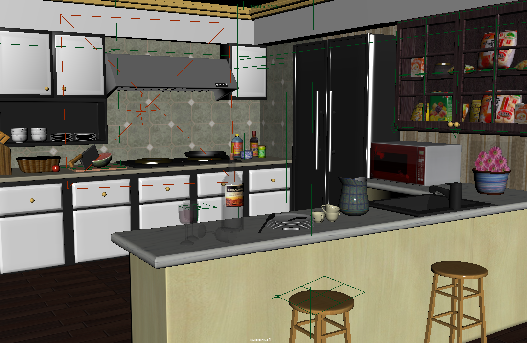 现代厨房室内场景模型下载插图1