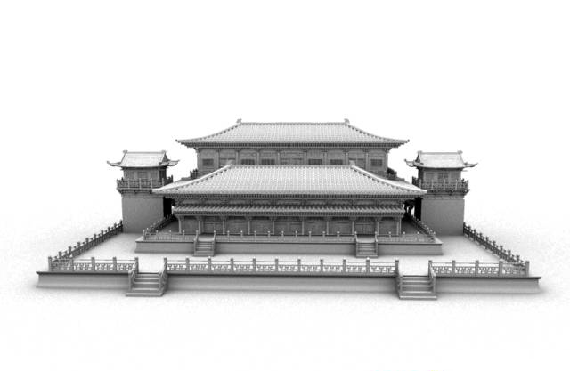 大明宫古建筑maya模型下载插图