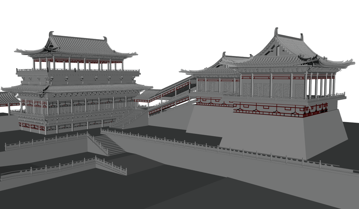 高精度古代皇宫宫殿建筑maya场景模型插图