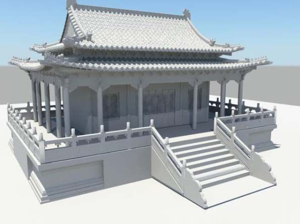 古代皇宫宫殿建筑的MAYA模型插图