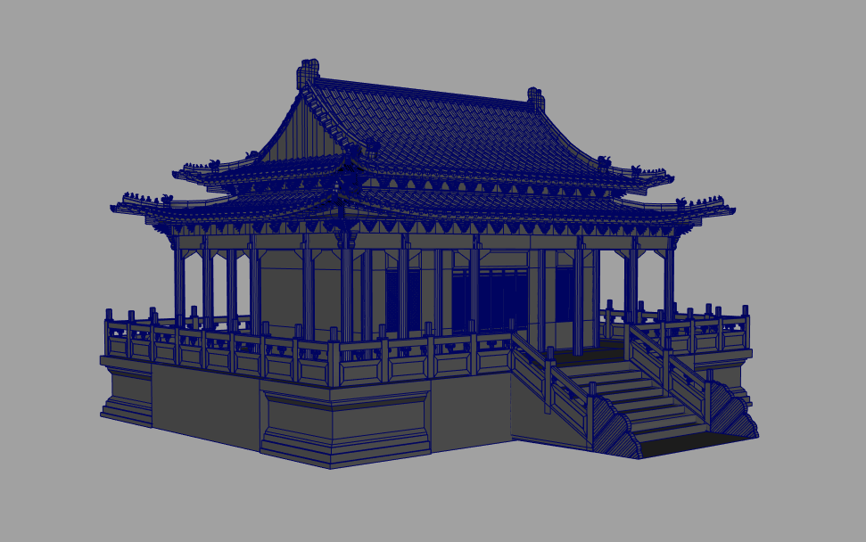 古代皇宫宫殿建筑的MAYA模型插图1
