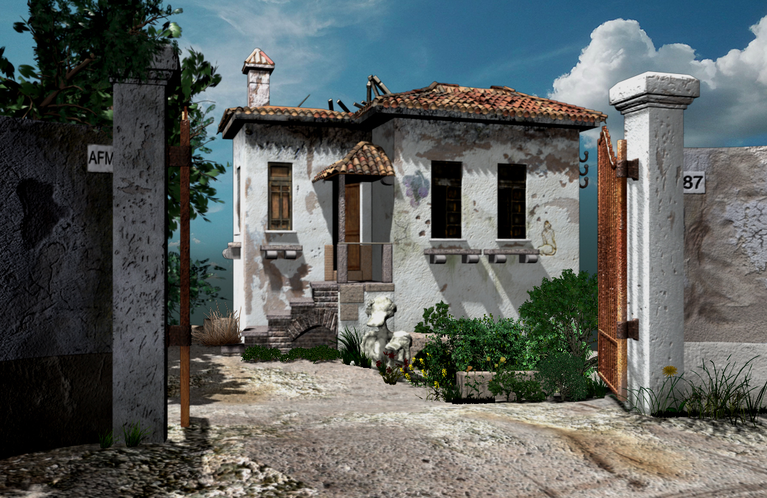 海边老旧别墅建筑房子maya模型下载插图