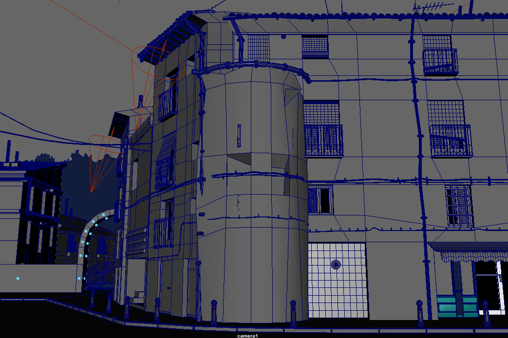 欧洲街头一角房子建筑场景模型下载，很久前作的作品插图1