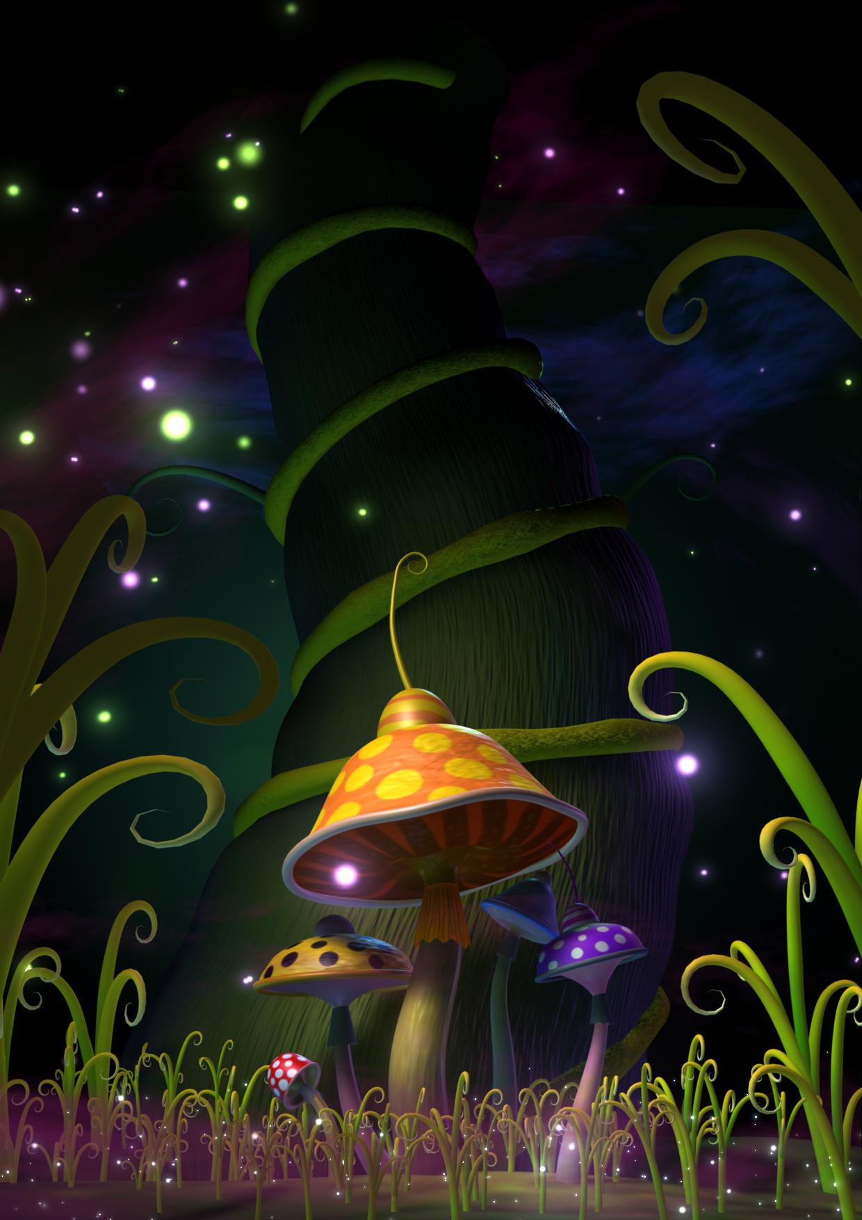 大树下的彩色蘑菇mogu_Project丛林植物模型下载插图1