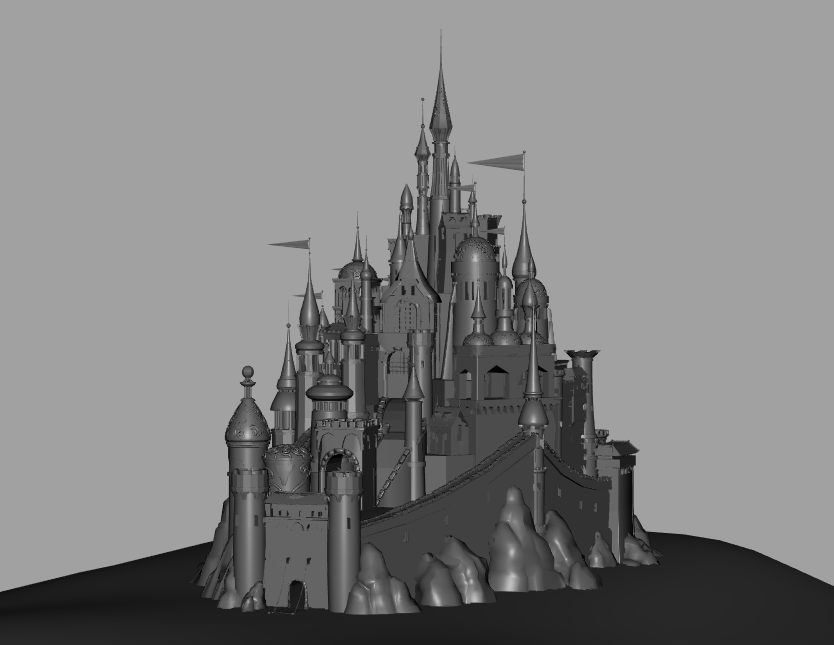 卡通风格的欧洲城堡building模型下载插图1