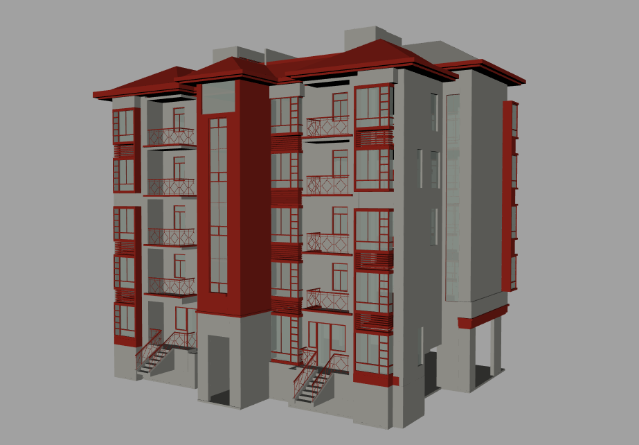 老旧的小区住宅建筑楼房maya免费下载插图1