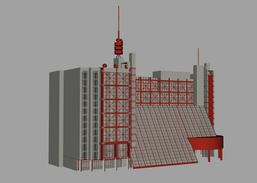 70年代写字楼建筑办公大厦建筑maya模型下载插图1