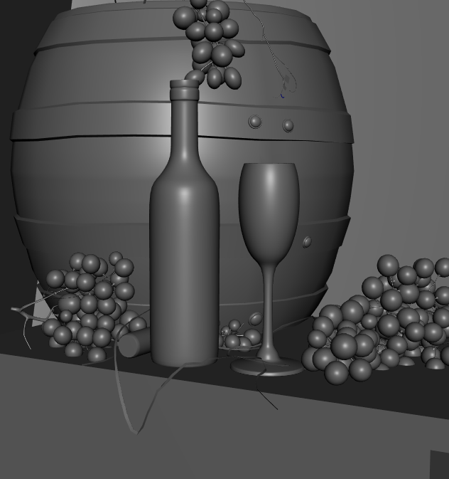 葡萄酒wine庄园酒桶酒杯写实场景模型下载插图