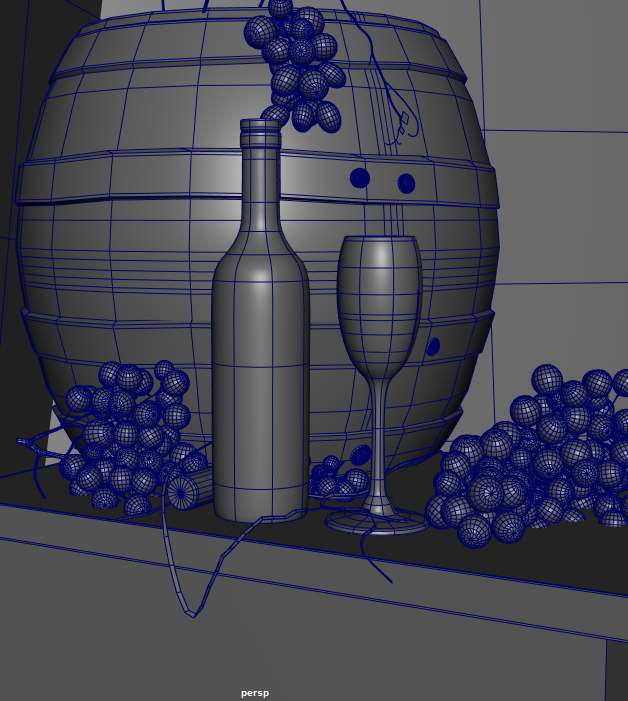 葡萄酒wine庄园酒桶酒杯写实场景模型下载插图1